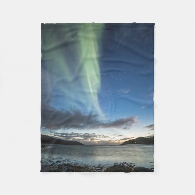 Nordlichter in Norwegen Fleecedecke (Vorderseite)