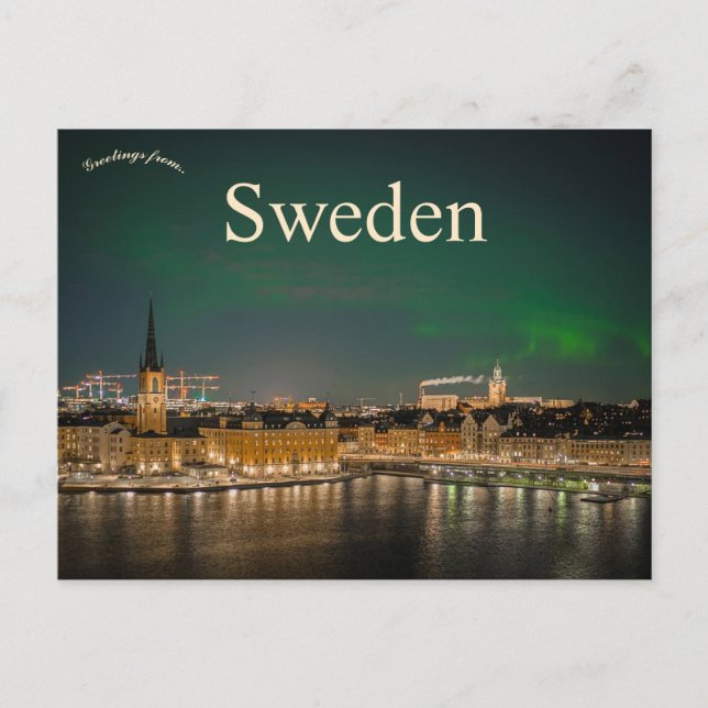 Nordlichter in Stockholm Schweden Postkarte (Vorderseite)