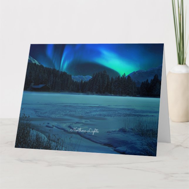 Nordlichter, malerisches Foto, Karte (Vorderseite)