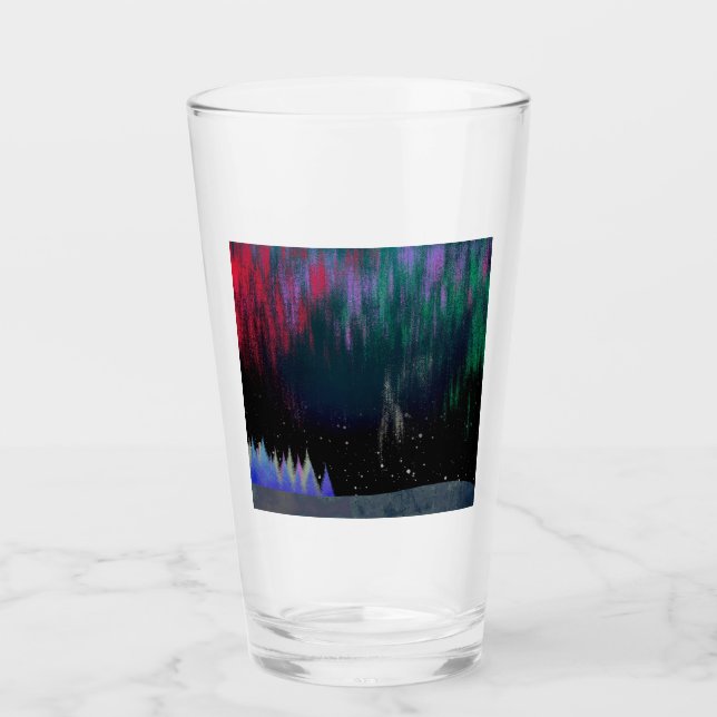 Nordlichter Moderne Landschaft Glas (Vorderseite)