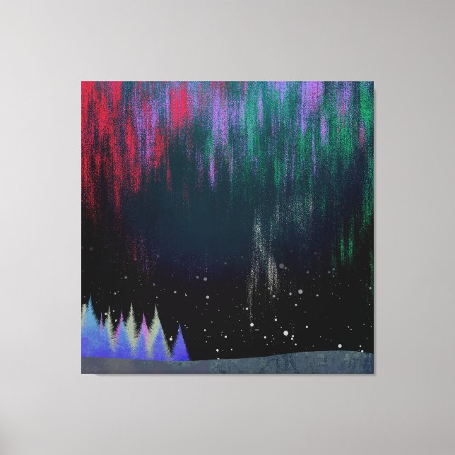 Nordlichter Moderne Landschaft Leinwanddruck (Vorderseite)