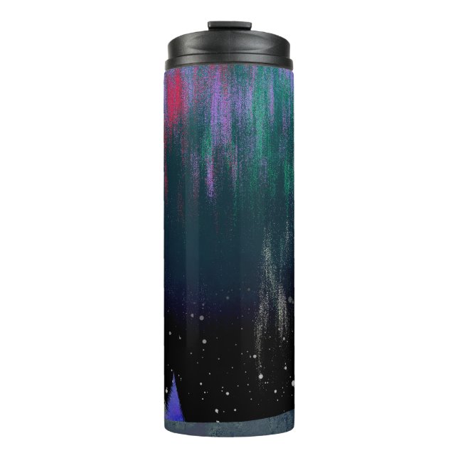 Nordlichter Moderne Landschaft Thermosbecher (Vorderseite)