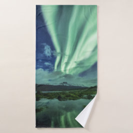 Nordlichter Norwegen Badehandtuch
