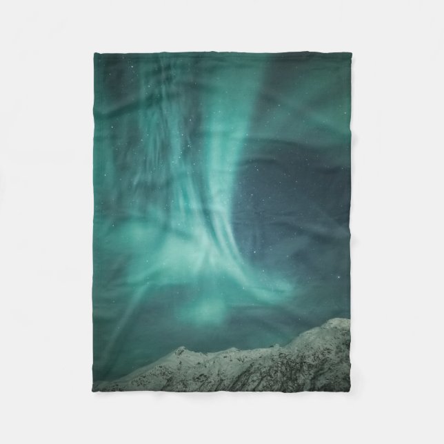 Nordlichter Norwegen Fleecedecke (Vorderseite)