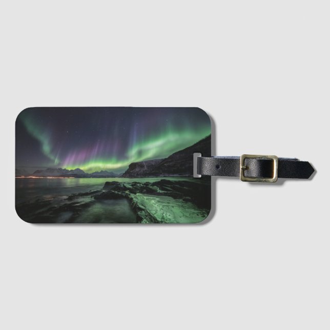 Nordlichter Norwegen Gepäckanhänger (Vorderseite (Horizontal))