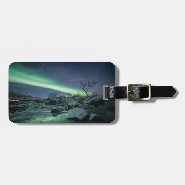 Nordlichter Norwegen Gepäckanhänger (Vorderseite horizontal)