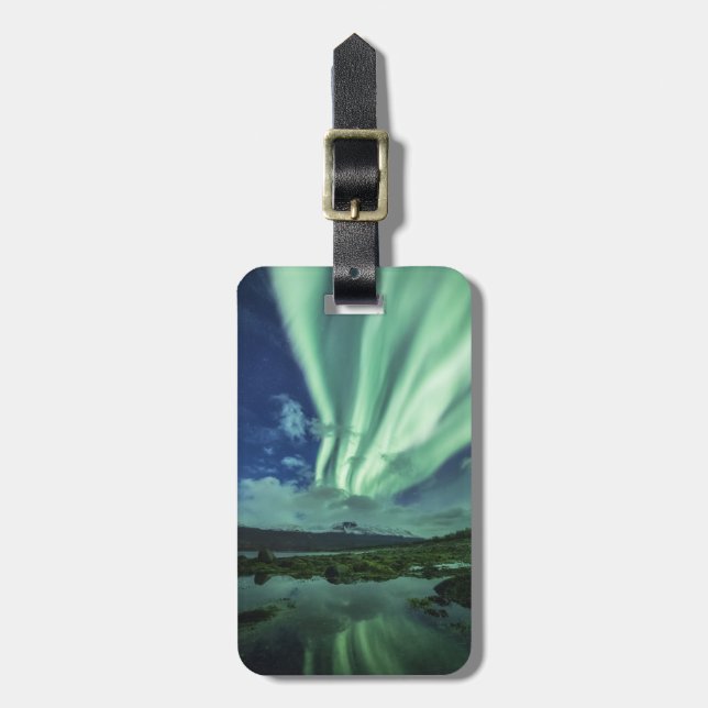 Nordlichter Norwegen Gepäckanhänger (Vorderseite vertikal)