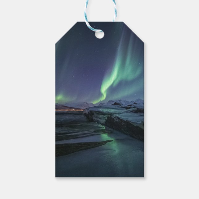 Nordlichter Norwegen Geschenkanhänger (Vorderseite)