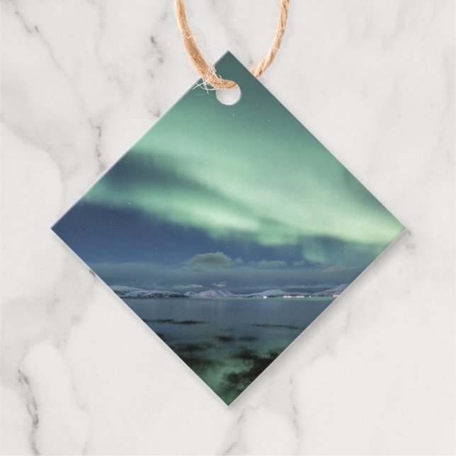 Nordlichter Norwegen Geschenkanhänger (Vorderseite)
