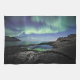 Nordlichter Norwegen Geschirrtuch