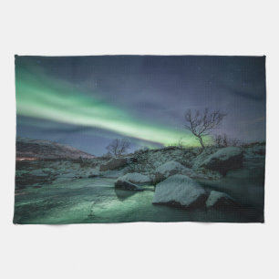 Nordlichter Norwegen Geschirrtuch