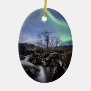 Nordlichter Norwegen Keramik Ornament