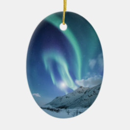 Nordlichter Norwegen Keramik Ornament