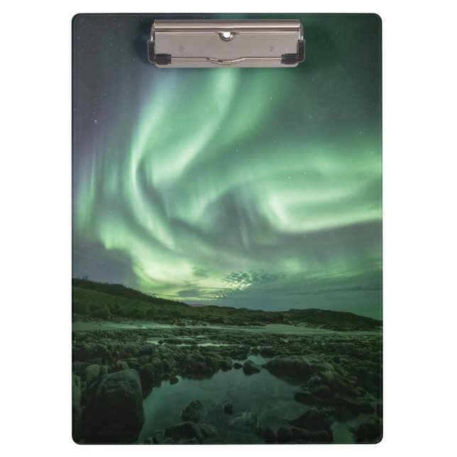 Nordlichter Norwegen Klemmbrett (Vorderseite)