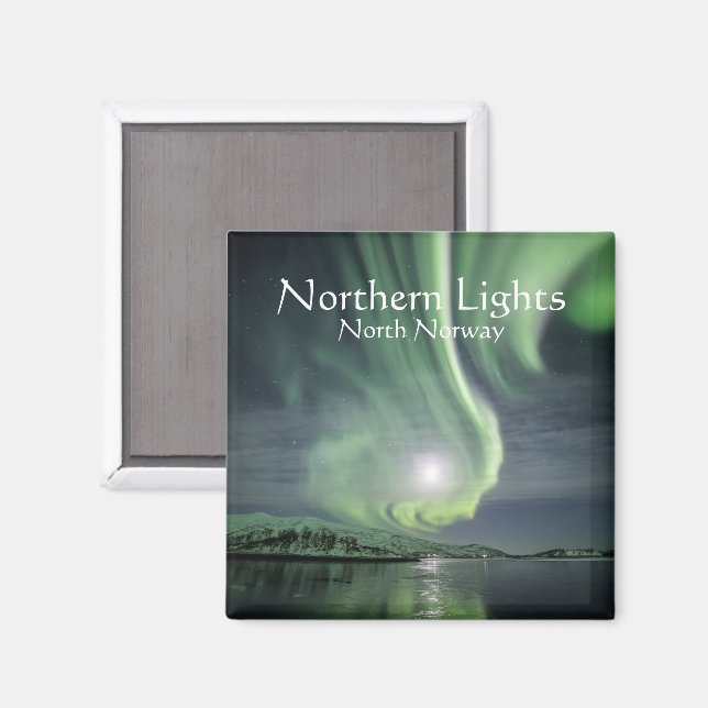 Nordlichter Norwegen Magnet (Vorderseite/Rückseite)