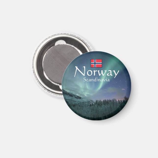 Nordlichter Norwegen Magnet (Vorderseite/Rückseite)
