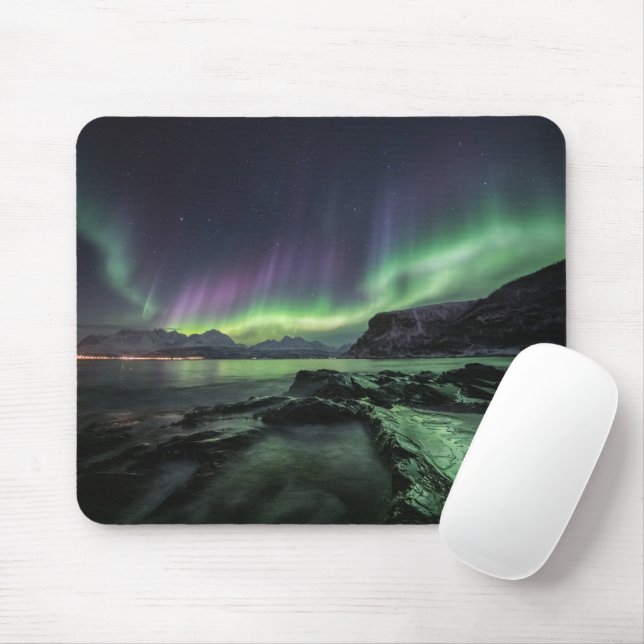 Nordlichter Norwegen Mousepad (Mit Mouse)