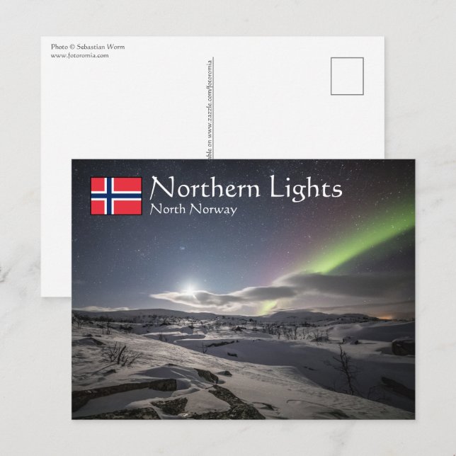 Nordlichter Norwegen Postkarte (Vorne/Hinten)