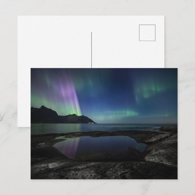 Nordlichter Norwegen Postkarte (Vorne/Hinten)
