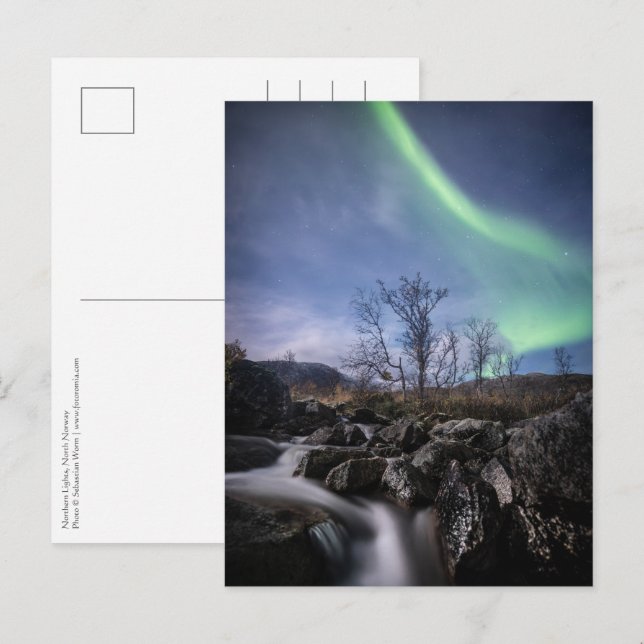 Nordlichter Norwegen Postkarte (Vorne/Hinten)