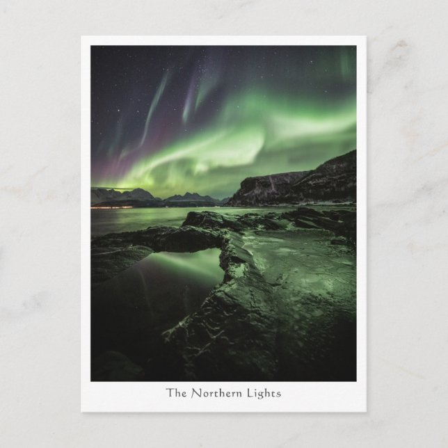 Nordlichter Norwegen Postkarte (Vorderseite)
