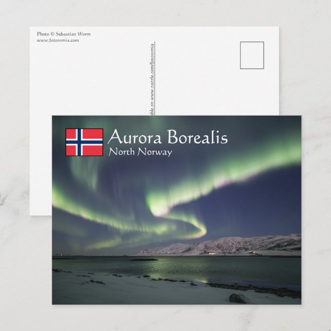 Nordlichter Norwegen Postkarte (Vorne/Hinten)