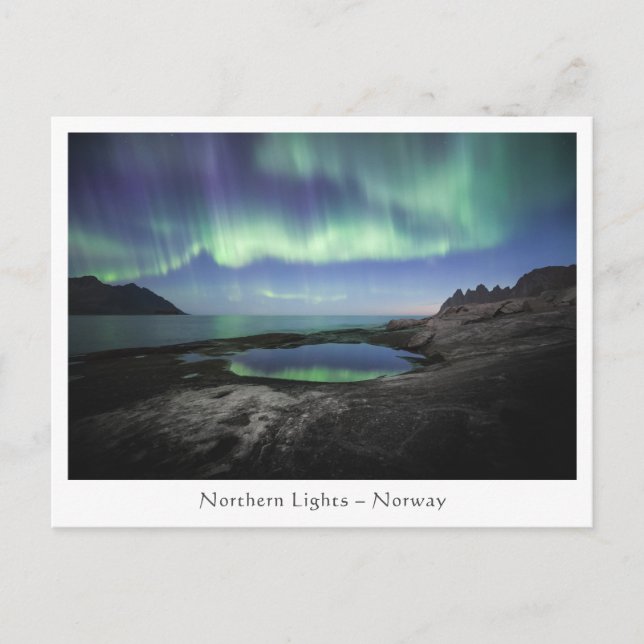 Nordlichter Norwegen Postkarte (Vorderseite)