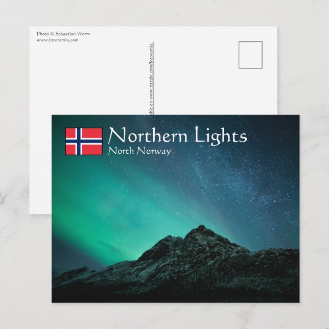 Nordlichter Norwegen Postkarte (Vorne/Hinten)