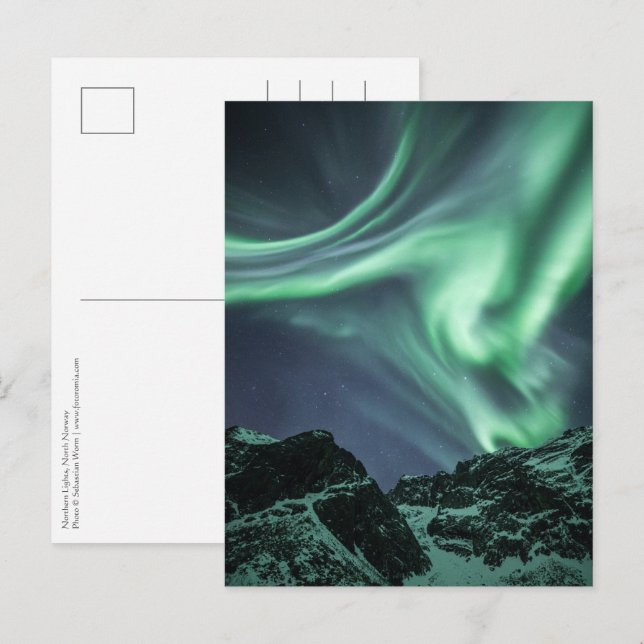 Nordlichter Norwegen Postkarte (Vorne/Hinten)