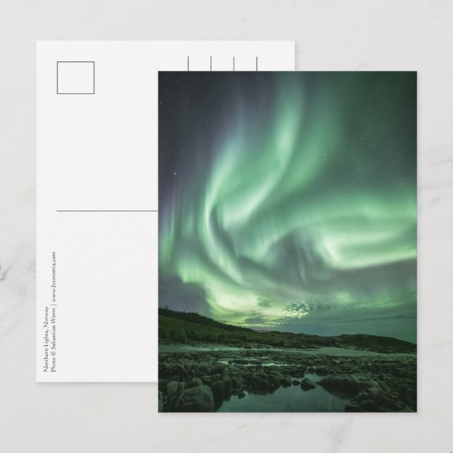 Nordlichter Norwegen Postkarte (Vorne/Hinten)