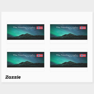 Nordlichter Norwegen Rechteckiger Aufkleber