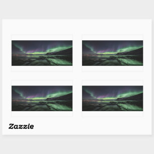 Nordlichter Norwegen Rechteckiger Aufkleber