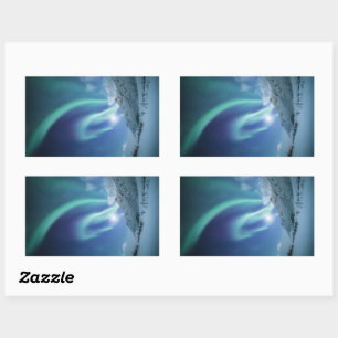 Nordlichter Norwegen Rechteckiger Aufkleber