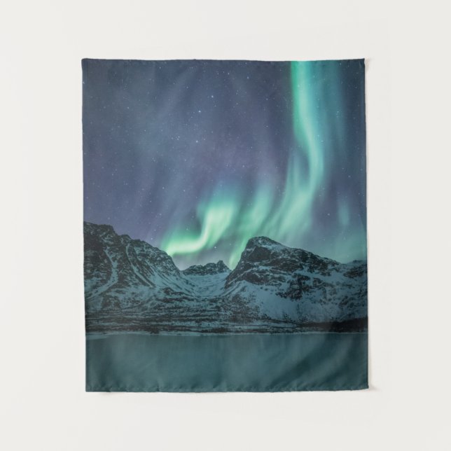 Nordlichter Norwegen Wandteppich (Vorderseite)