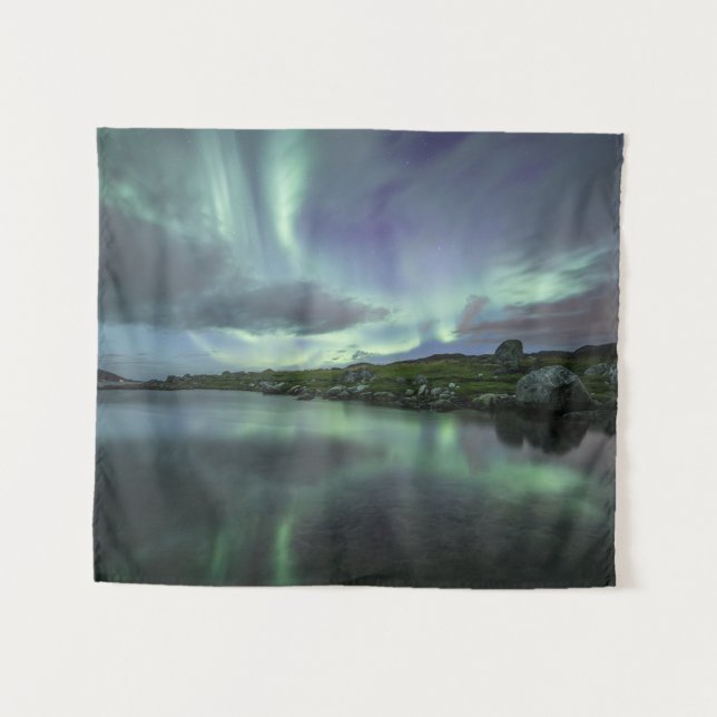 Nordlichter Norwegen Wandteppich (Vorderseite (Horizontal))