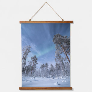 Nordlichter Norwegen Wandteppich Mit Holzrahmen