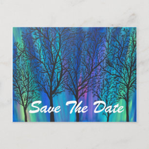 Nordlichter Save the Date, individuell einstellbar Ankündigungspostkarte