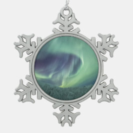 Nordlichter Schneeflocken Zinn-Ornament