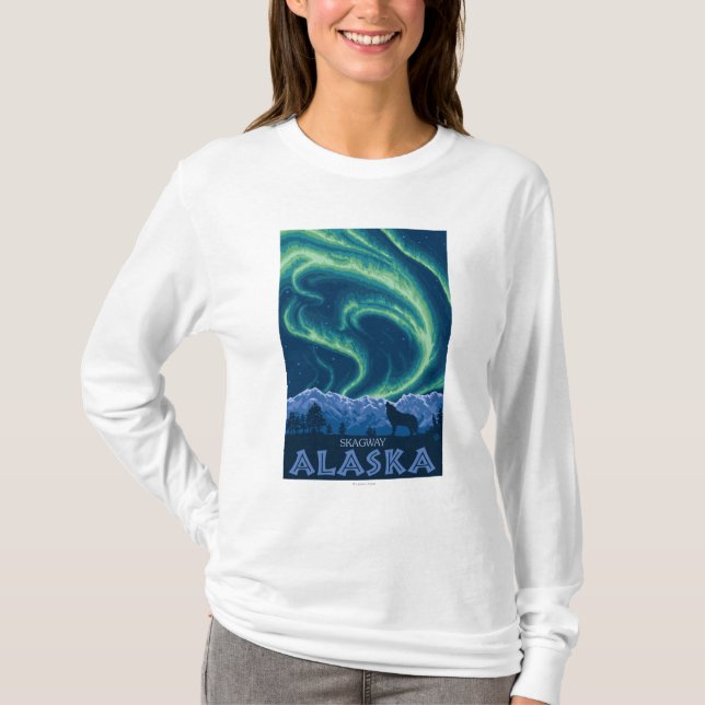 Nordlichter - Skagway, Alaska T-Shirt (Vorderseite)