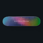 Nordlichter Skateboard<br><div class="desc">Ein farbenfroher Hintergrund der Northern Lights wird durch ein kalligrafisches Ahornblatt-Design mit durchgestrichenen Vektorgrafiken geprägt. Es wird mit Kanada seit 1867 besetzt. Eine vollständig bearbeitbare Vorlage. Einfach bearbeitbar und personalisierbar.</div>