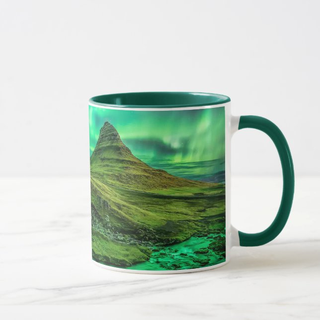 Nordlichter über Island Tasse (Rechts)