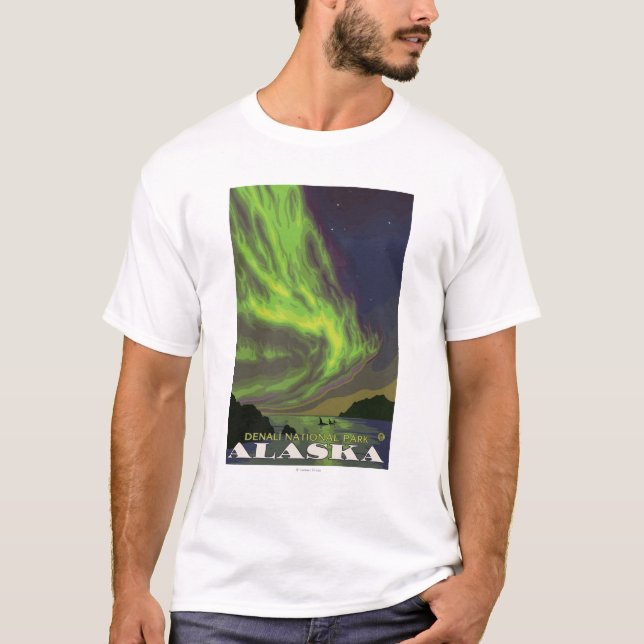 Nordlichter und Schwertwale - Denali Nationalpark, T-Shirt (Vorderseite)