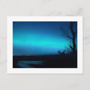 Nordlichter und Teich Postkarte