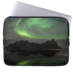 Nordlichter Vestrahorn Strand Hofn, Island Laptopschutzhülle