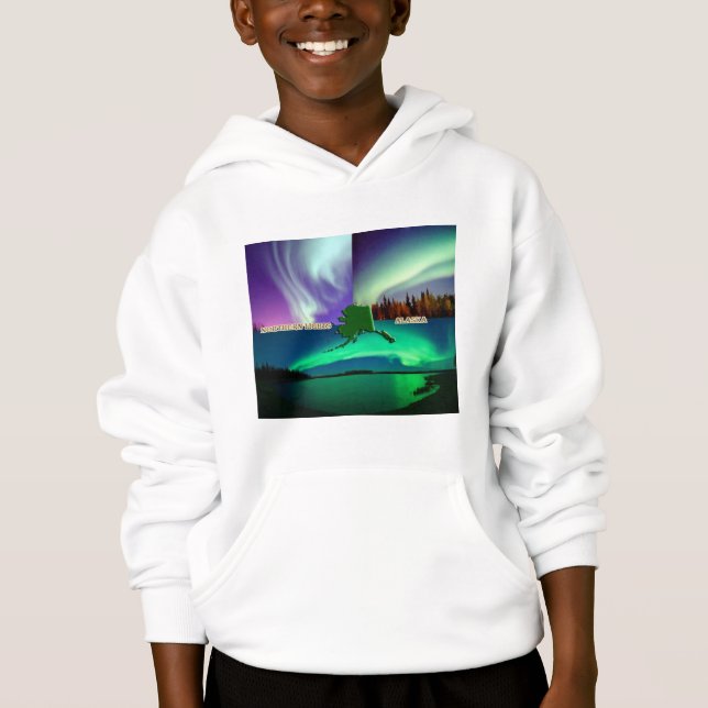 Nordlichter von Alaska Collage Hoodie (Vorderseite)