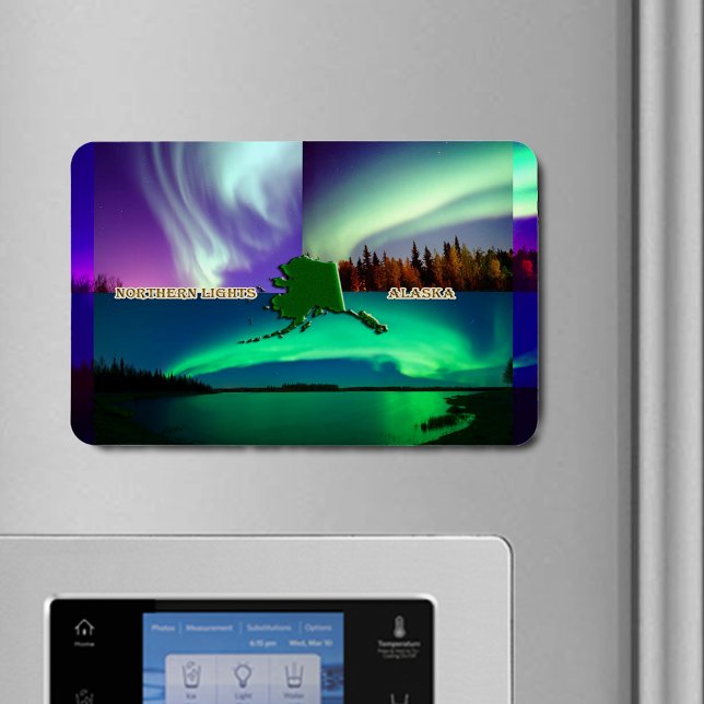 Nordlichter von Alaska Collage Magnet (Northern Lights of Alaska Collage Flexible Magnet)
