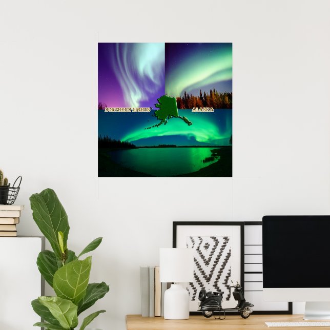 Nordlichter von Alaska Collage Poster (Heimbüro)