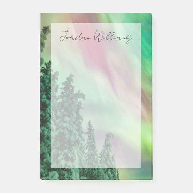 Nordlichter | Winter in Glennallen, Alaska Post-it Klebezettel (Vorderseite)