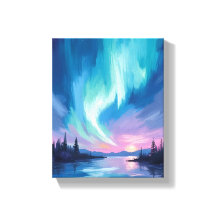 Nordlichter Winter Wasserfarbe