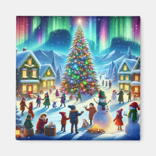 Nordlichter Winterweihnachtsfeier Magnet